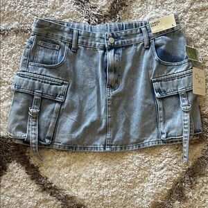 Denim Asymmetrical Skirt